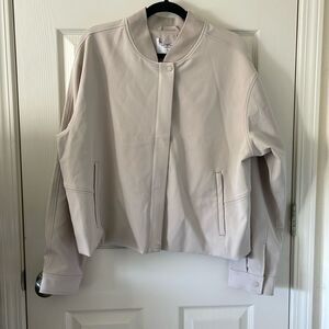 ATHLETA Endless Bomber Jacket Abalone Grey Size Large NWOT